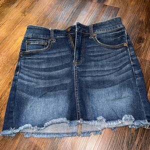 American Eagle Outfitters Blue Frayed Mini Skirt